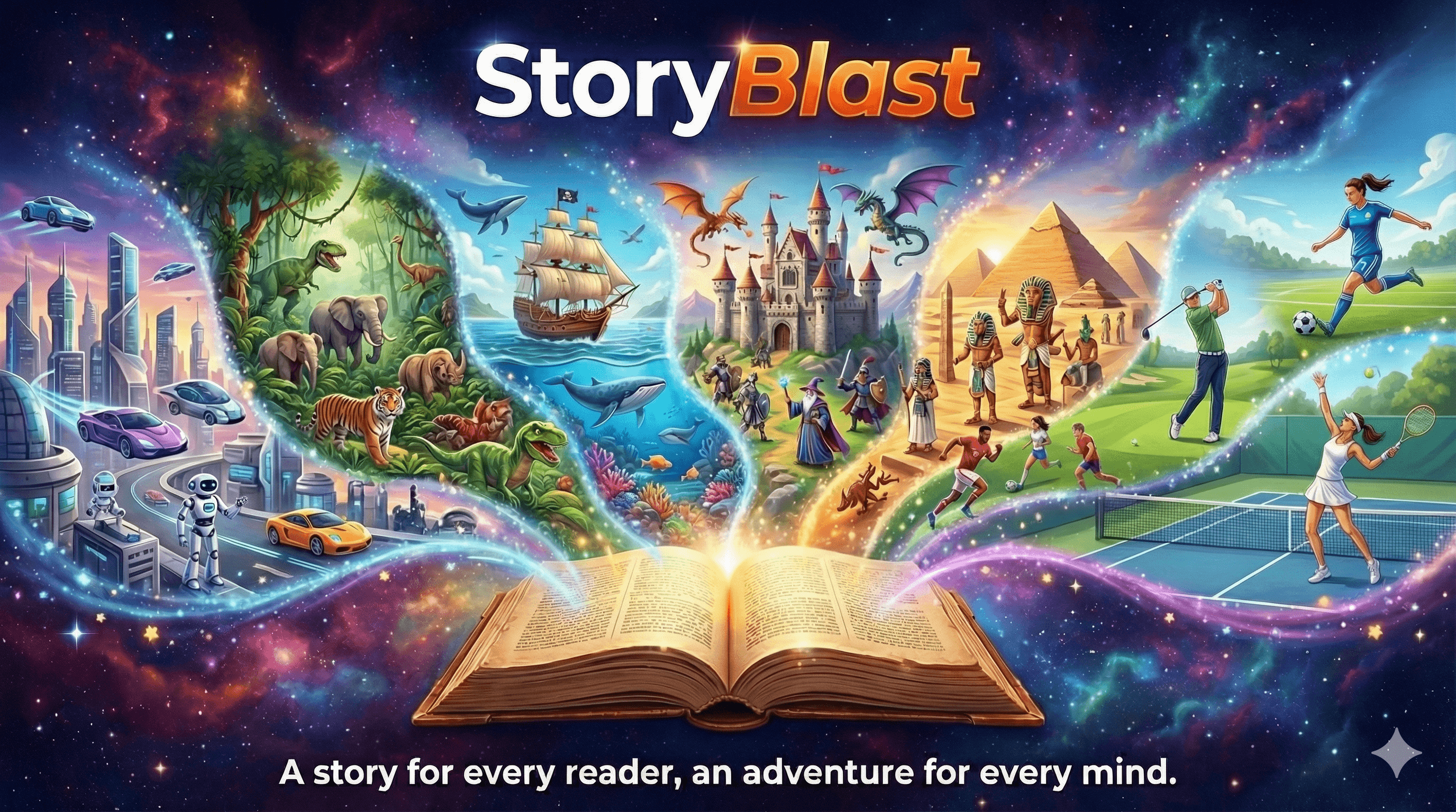Diverse range of story themes available on StoryBlast